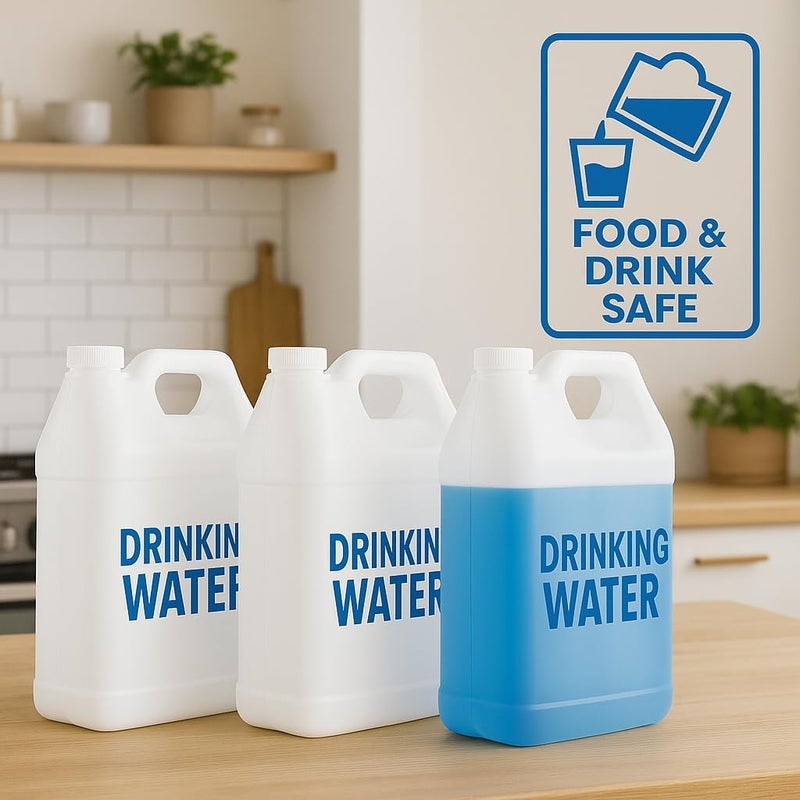 kitchentoolz 1 Gallon F-Style HDPE Jug with Secure Seal Lid - Heavy-Duty Storage Bottle, Automotive Fluid Oil, Chemical & Water Transport Container - Pack of 4 - Image 3